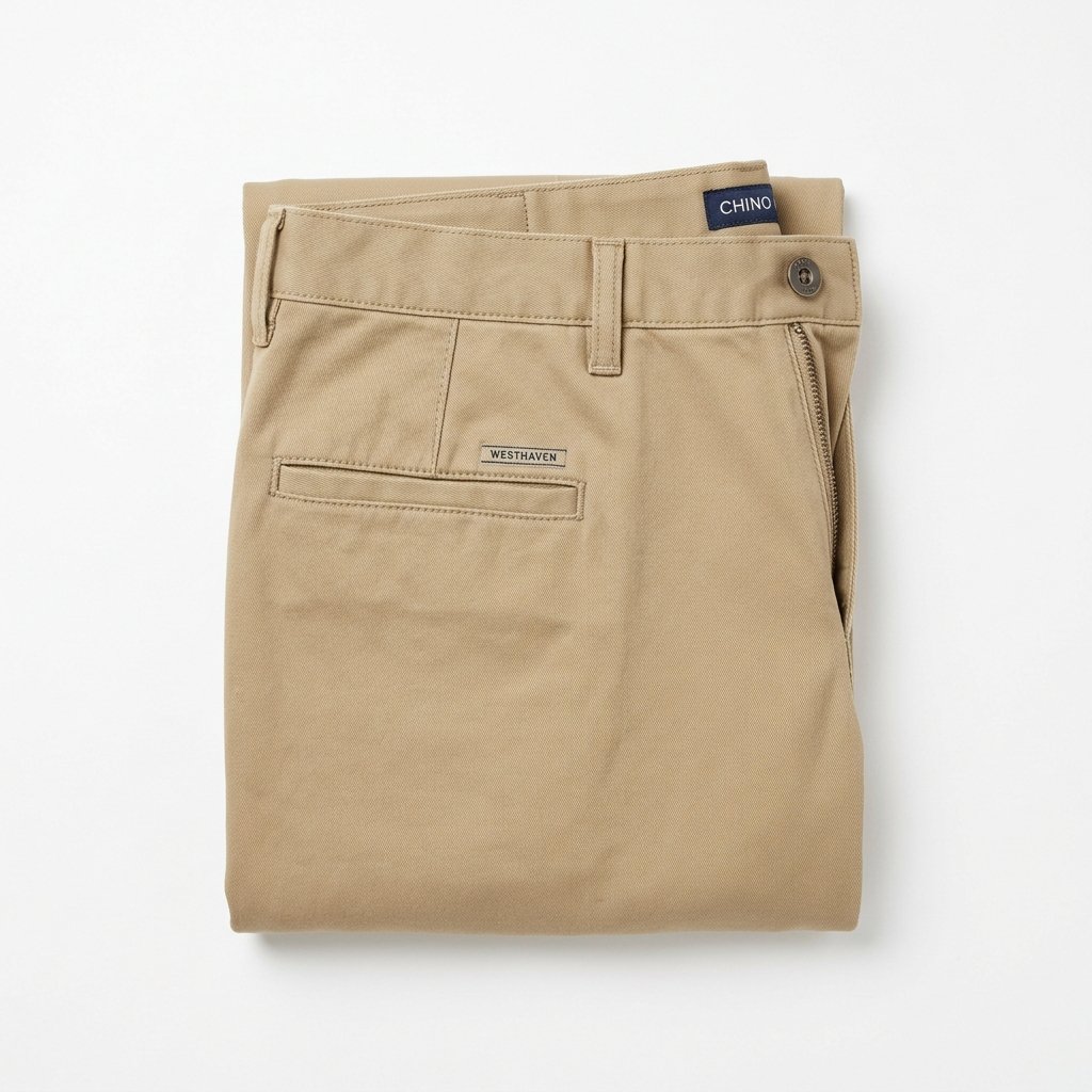 Mens Stretch Twill Flat-Front Chino Trousers